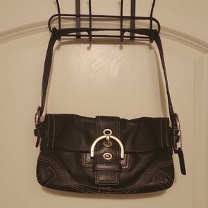 Coach Black Leather Shoulder Bag